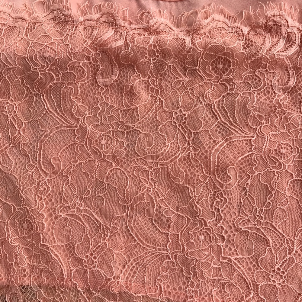 Peach Floral Lace Crop Top - Picture 3 of 6